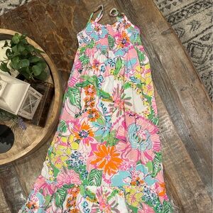 Lilly Pulitzer Colorful Floral maxi dress sz 7/8